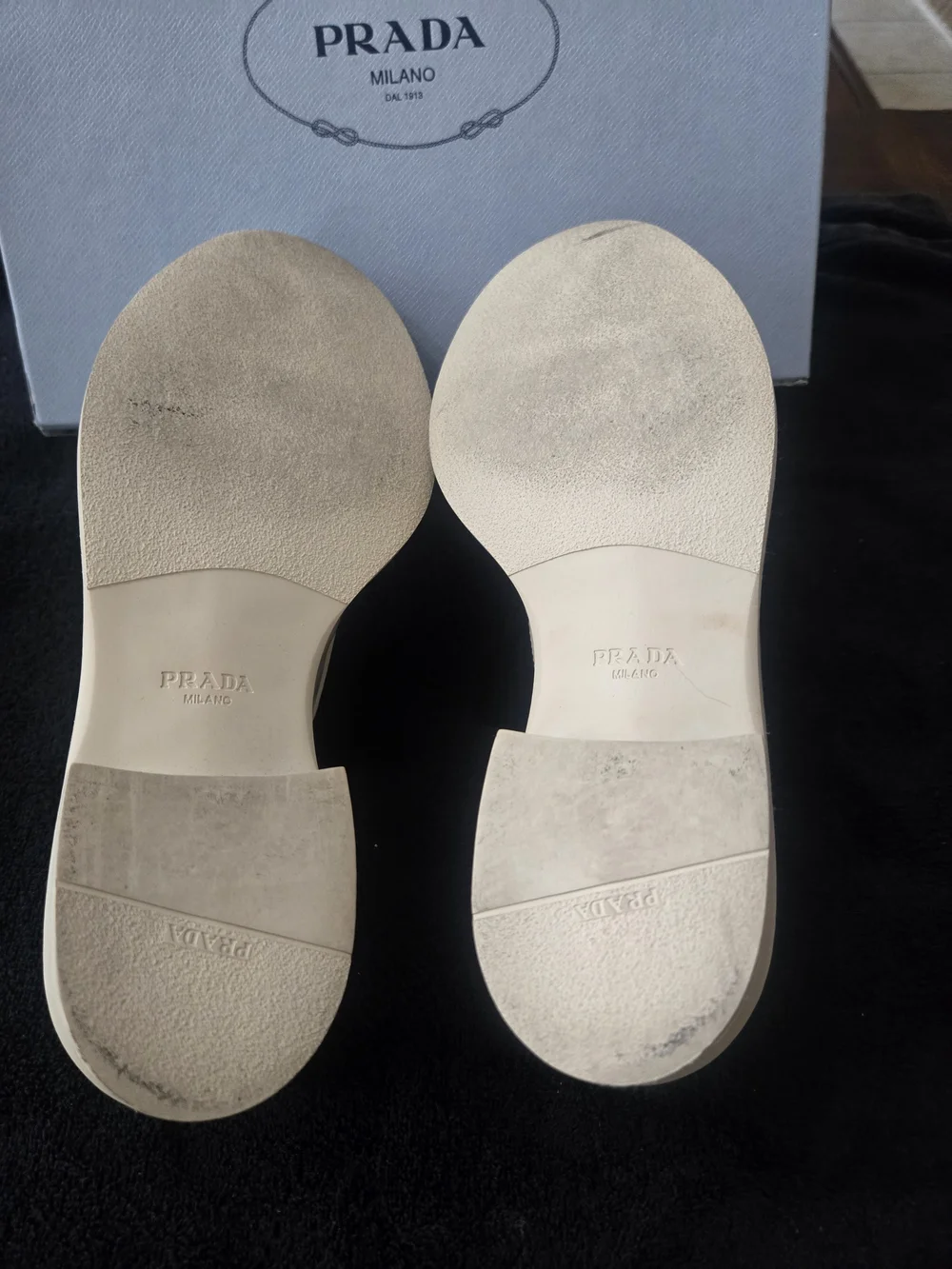 Prada Women's Cream Patent Leather Loafers Size 11/42 EUC - WORN ONCE